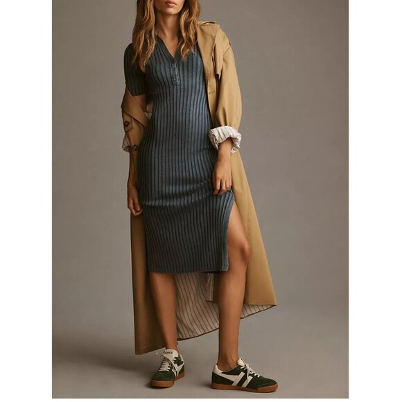 Anthropologie Dresses & Skirts - Anthropologie Daily Practice Morris Sweater Midi Dress Blue - XS